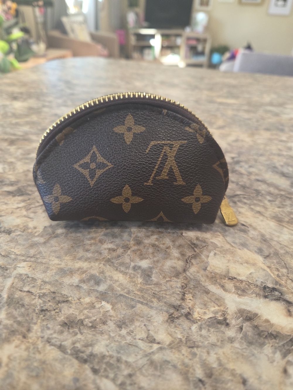 Louis Vuitton Brown Monogram Half-Moon Coin Purse